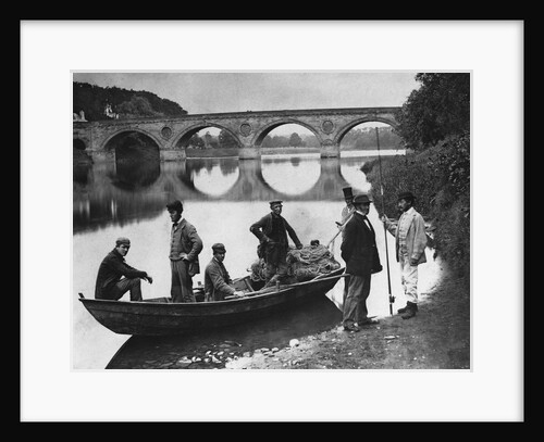 Fishermen Boating on the River Tweed by Coldstream Bridge