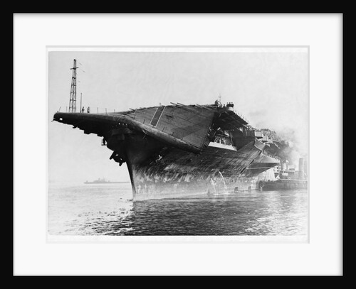 Tugs Tow Damaged Aircraft Carrier by Anonymous