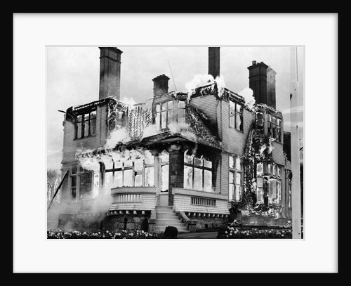 Fire at British Columbia's Government House by Anonymous