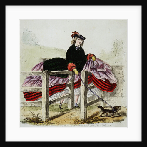 Lady Negotiates a Gate Hand-Colored Print by W.H.J. Carter