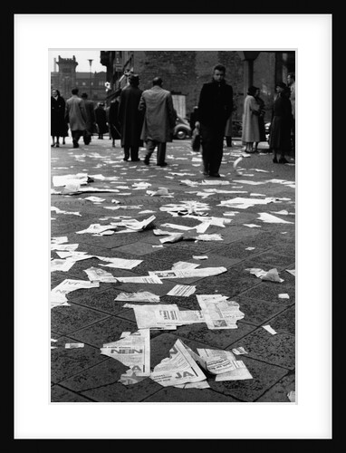 Pamphlet Litter on Saarbrucken Street, 1955 by Anonymous