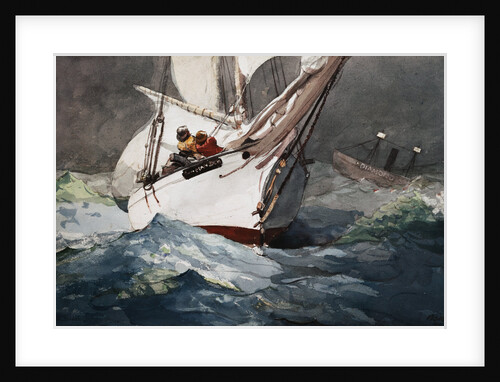 Reefing Sails Around Diamond Shoals, Cape Hatteras by Winslow Homer