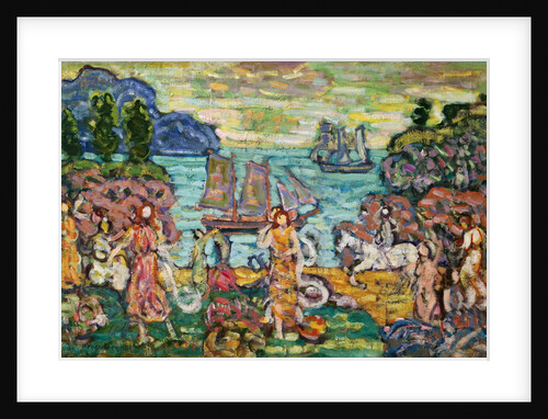Painting of a Seaside Scene by Maurice Prendergast