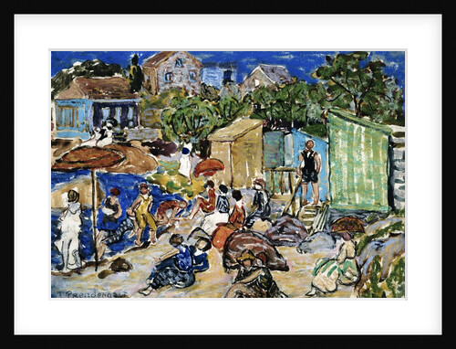Painting of a Beach Scene by Maurice Brazil Prendergast
