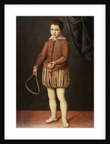 Italian Baroque Portrait of Boy with Racquet and Ball by Anonymous