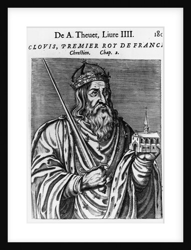 Engraving of Clovis by Andre Thevet