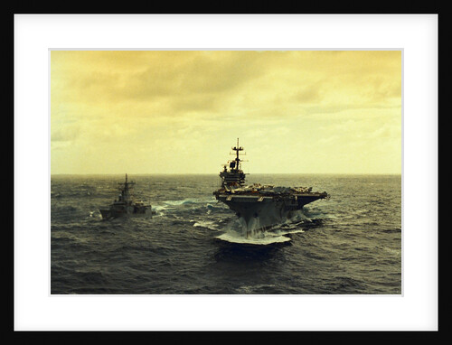 USS Saratoga and USS Samuel Eliot Morison Underway in the Atlantic by Anonymous