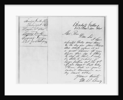 Letter to Abraham Lincoln from Mathew Brady by Anonymous