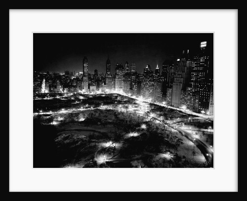 Lights in and Around Cenral Park at Night by Anonymous