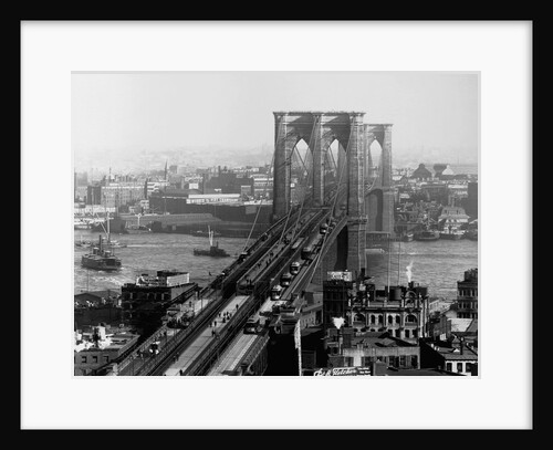 Brooklyn Bridge Over East River and Surrounding Area by Anonymous
