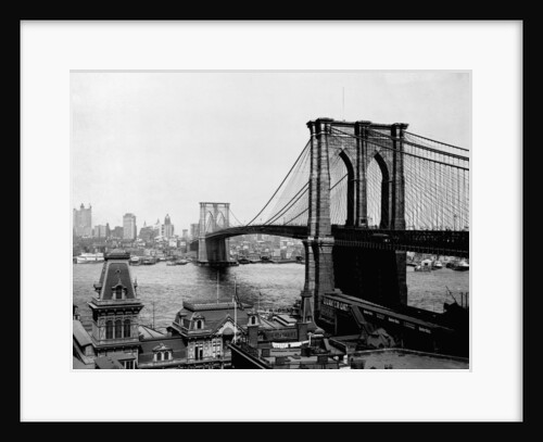 Brooklyn Bridge Over East River and Surrounding Area by Anonymous