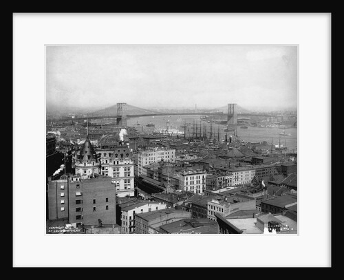Lower East Side Neighborhood and Brooklyn Bridge by Anonymous