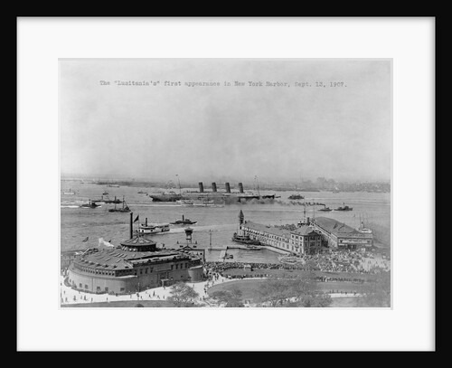 The Lusitania's First Appearance in New York Harbor by Anonymous