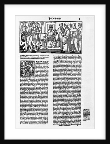61018- Intro. page of 1520 Venice ed. of treatise on the Institutes of Justinian by Jean Faure