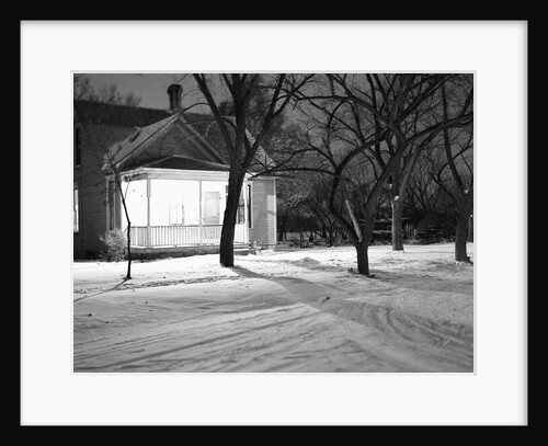 Lighted South Dakota Porch in Winter by Anonymous