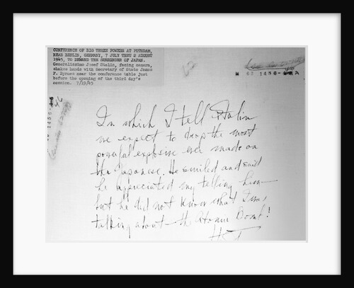 Memo from Harry Truman by Anonymous