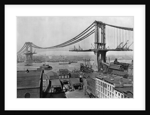Manhattan Bridge Under Construction. by Anonymous
