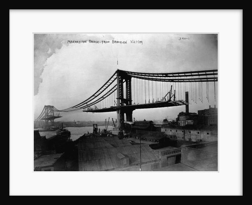 Manhattan Bridge Under Construction, 1909 by Anonymous