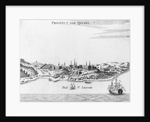 Eighteenth Century Etching of "Prospect von Quebec" by Anonymous