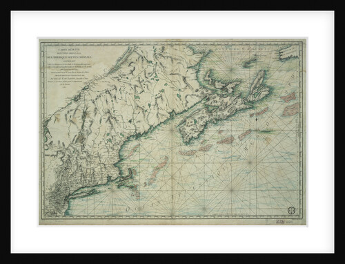French Map of Nova Scotia and New England During Revolutionary War by Anonymous