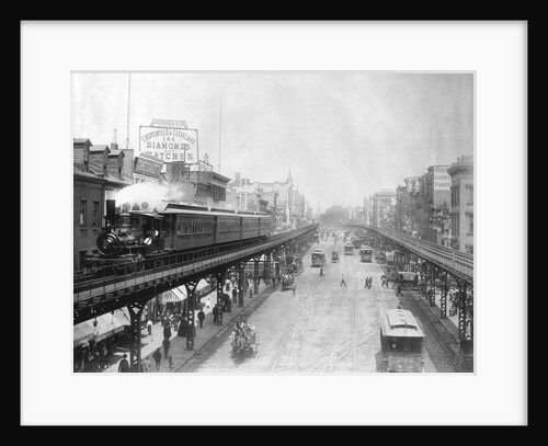 Elevated Trains in Manhattan's Bowery by Anonymous