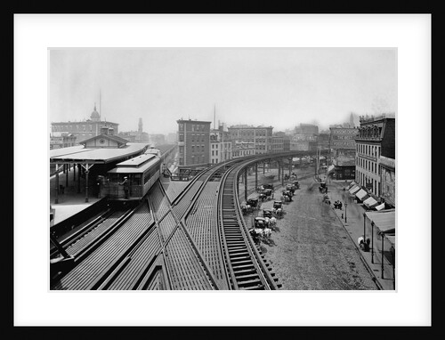 Elevated Railroad Platform and Tracks by Anonymous