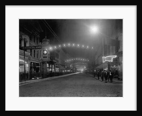 King Street, Charleston, South Carolina at Night by Anonymous