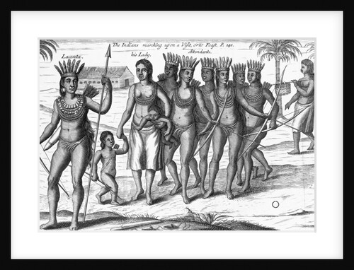 Engraving of Marching Indian Women by Anonymous