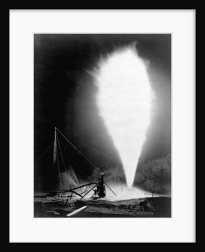 Natural gas wells, 1906. Burning well at Independence, Kansas by Anonymous