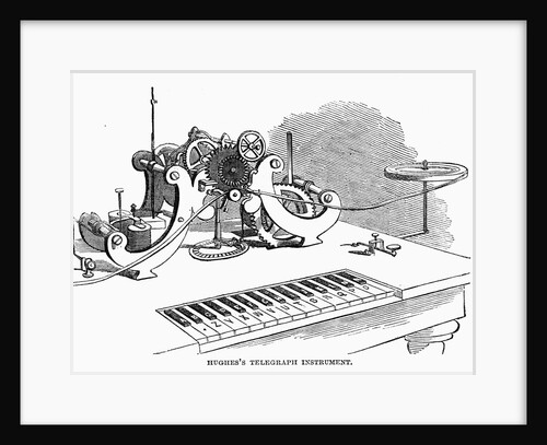 Hughes' Telegraph Instrument Wood Engr. Harper's Weekly, 1858 by Anonymous