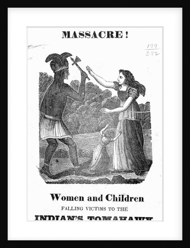 Native American Using a Tomahawk on a Women and Child by Anonymous