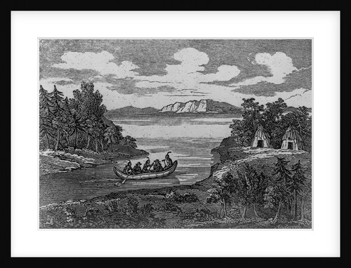 Native Americans Rowing a Conoe With White Prisoners by Anonymous