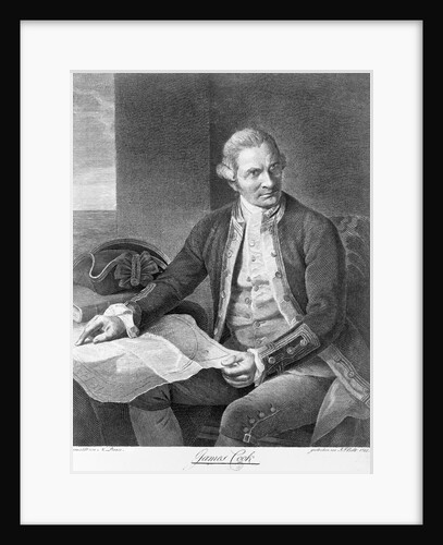 Captain James Cook Engraving after the Painting by Nathaniel Dance