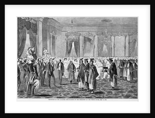 Engraving of President Buchanan Receiving Japanese Ambassadors by Anonymous