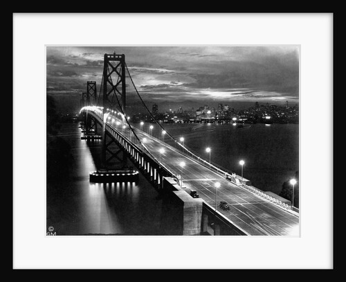 Lights Illuminate the Newly Completed San Francisco Oakland Bay Bridge by Anonymous