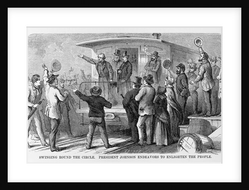 Andrew Johnson Speaking From a Train by Anonymous