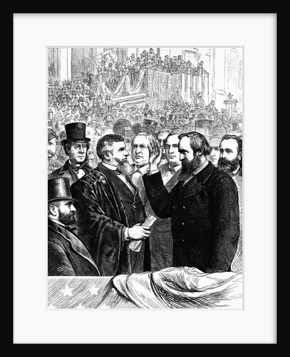 Wood Engraving Our New President Taking the Oath by Anonymous