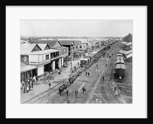 Overview of Town and Railroad Tracks by Anonymous