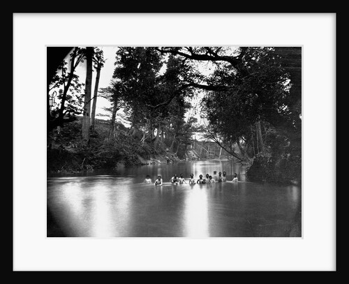 Civil War Soldiers Bathing in a River by Anonymous
