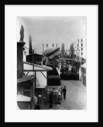 Head of Statue of Liberty near Scaffolding by Anonymous