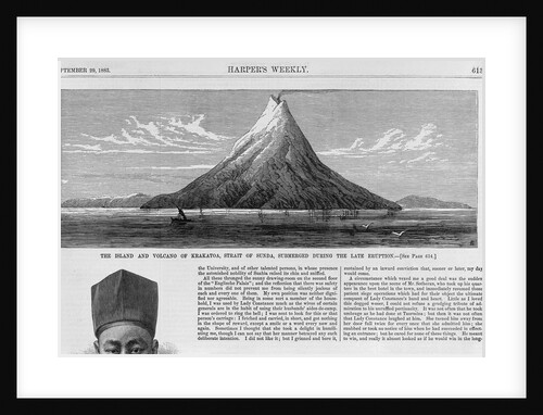 The Island and Volcano of Krakatoa Engraving in Harper's Weekly by Anonymous