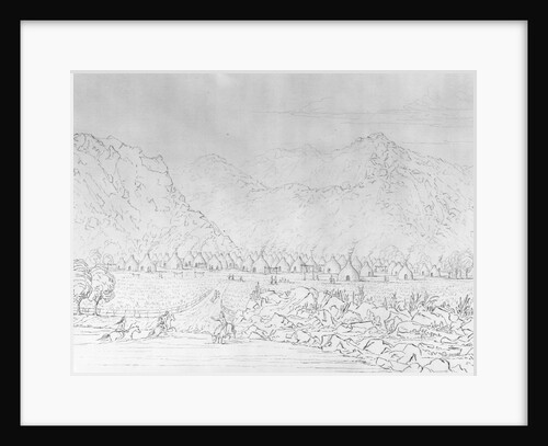 Engraving of a Pawnee Village after George Catlin by Anonymous