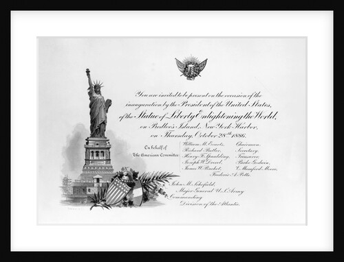 Invitation to the Inauguration of the Statue of Liberty by Anonymous