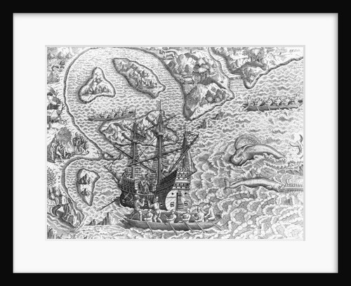 Johannes Staden Arrives at Unknown Island and Finds Portuguese Already There by Theodor de Bry From America by Anonymous