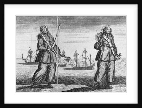 Illustration of Ann Bonney and Mary Read Dressed as Pirates by Anonymous