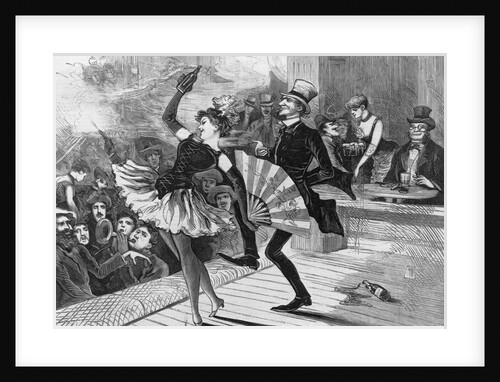 Burlesque Dancer and Admirer on Stage by Anonymous