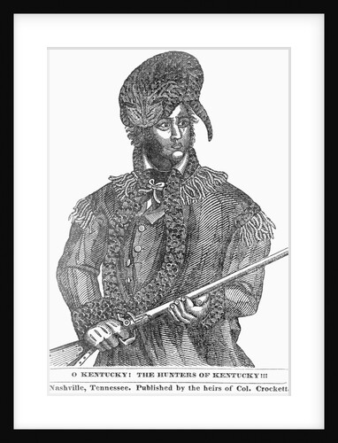 Engraving "O Kentucky! The Hunters of Kentucky!!!" by Anonymous