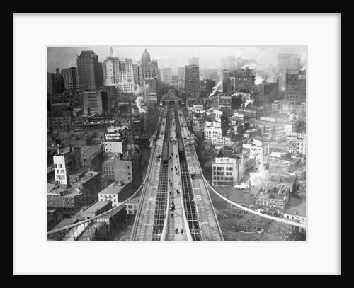 Manhattan From Brooklyn Bridge Tower by Anonymous
