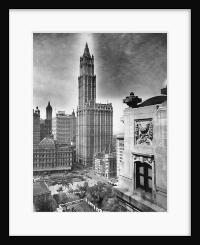 Woolworth Building and Relief Sculpture on Building Side by Anonymous
