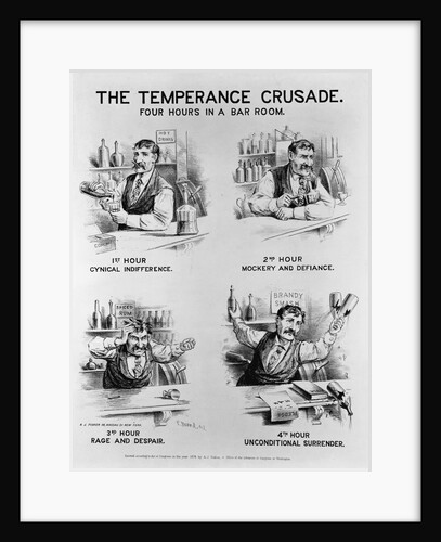 Cartoon of The Temperance Crusade: Four Hours in a Bar Room by Anonymous